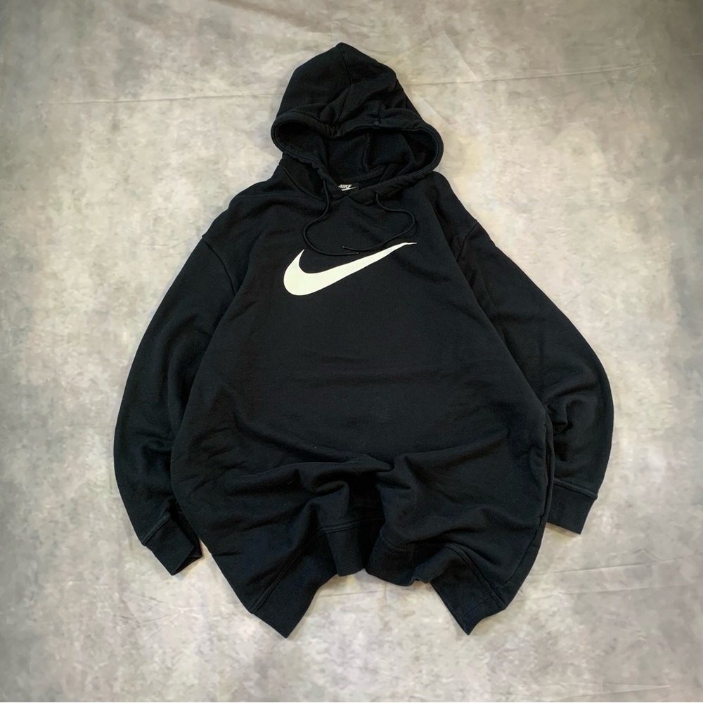 Nike Black Hoodie with White Swoosh